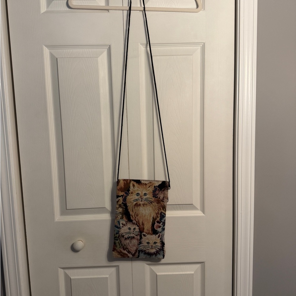 Cat Tapestry Crossbody Bag Purse - Picture 4 of 6